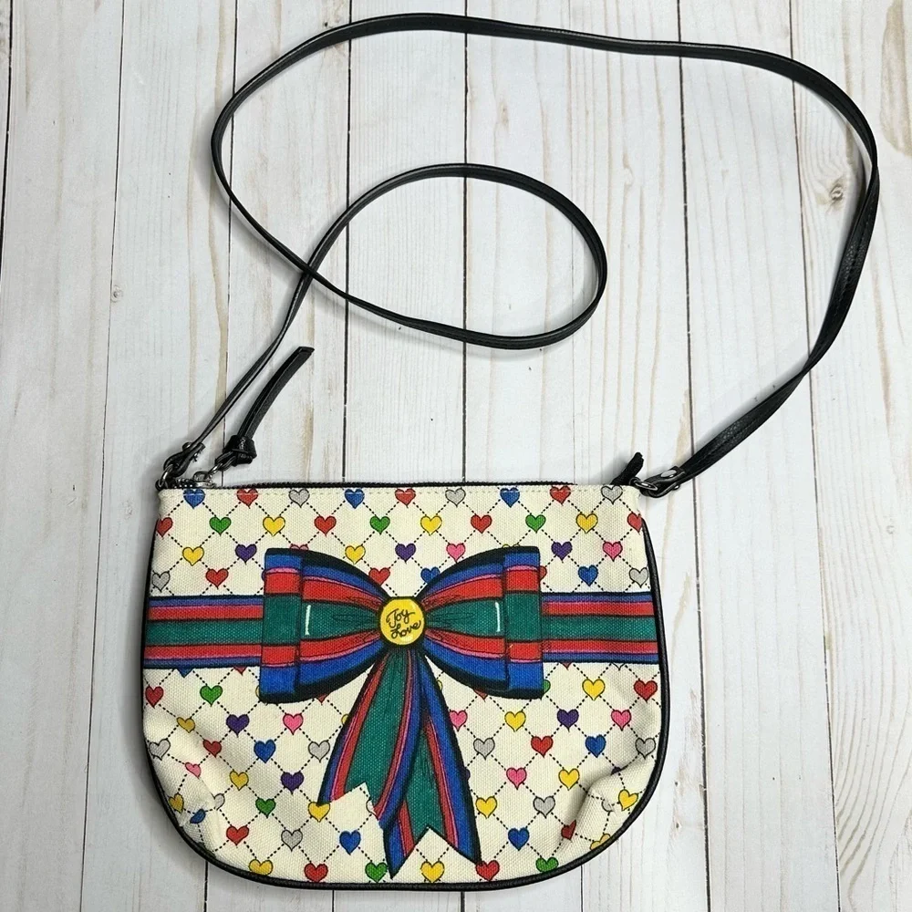 Brighton Love & Joy canvas crossbody purse